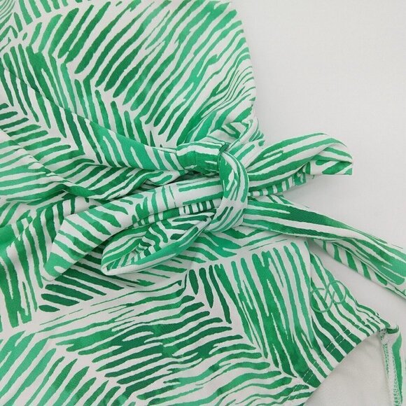 Calia Side Tie Swimsuit Size 4 NEW Tropical Palm White Green One Piece Carrie - Picture 6 of 11